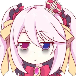 😨 Anime, Mangá, Fofo, Chibi, Sonolento, Cansado, Feminino, Coroa telegram sticker