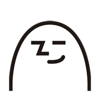 ⚪️ z- Dibujo animado, Dormilón, Lindo, Cara, Minimalista, Expresión whatsapp sticker