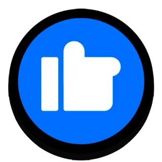 👍 赞, 点赞, 积极, 认可, 社交媒体, 蓝色 telegram sticker