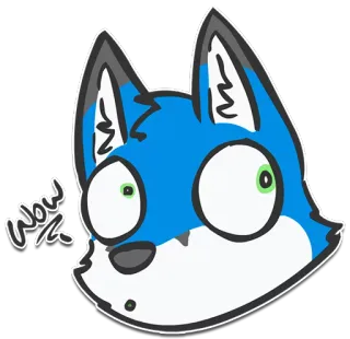 😮 Wow การ์ตูน, สุนัขจิ้งจอก, สัตว์, ว้าว, สีหน้า whatsapp sticker