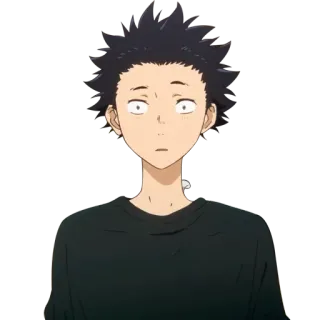😳 Shoya Ishida A Silent Voice anime, character, Shoya Ishida, A Silent Voice, cartoon telegram sticker