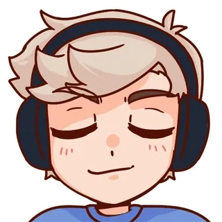 🎧 cartoon, headphones, happy, music, portrait telegram sticker