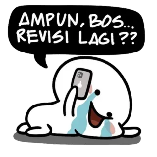 😭 AMPUN, BOS... REVISI LAGI ?? Desenho animado, Triste, Revisão, Chefe, Chorando telegram sticker