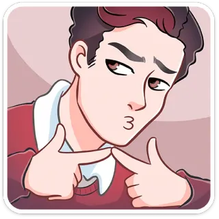 🙊 卡通, 男人, 脸, 指 telegram sticker