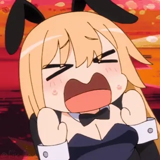 😫 อนิเมะ, บันนี่เกิร์ล, การ์ตูน, น่ารัก, ตกใจ, ตลก, หูกระต่าย telegram sticker