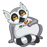 🤢 lemur, cartoon, animal, sticker, mammal, primate telegram sticker