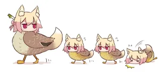 🦊 anime, desenho animado, frango, kawaii, fofo, chibi, animal telegram sticker