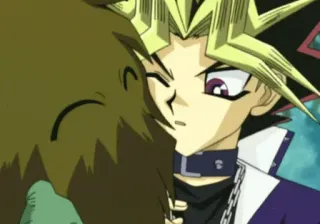 ☺️ Yugi Mutou Yu-Gi-Oh! anime, Yu-Gi-Oh!, Yugi Mutou, duel, cartoon telegram sticker