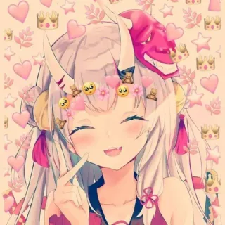 🤔 アニメ, 女の子, かわいい, カワイイ, マスク, イラスト, キャラクター telegram sticker