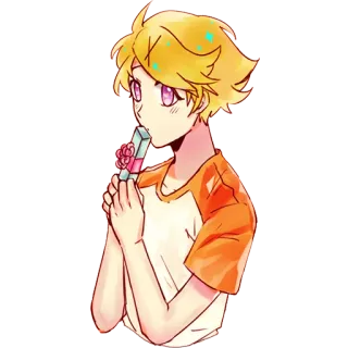 🎁 anime, rubio, chico, helado, flor telegram sticker