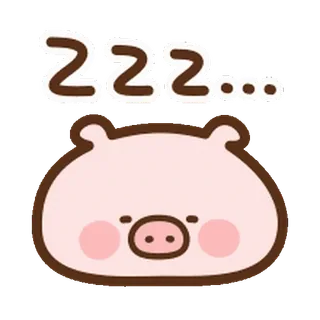 ⭐️ Z-Z-Z... assonnato, maiale, dormire, cartone animato, carino, animale telegram sticker