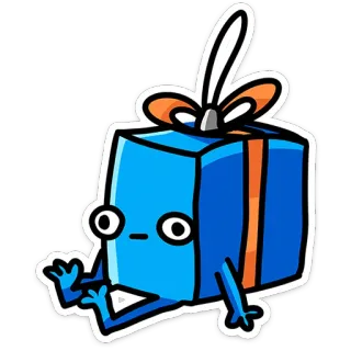 🎁 ギフト, プレゼント, 漫画, 箱, キャラクター, かわいい telegram sticker