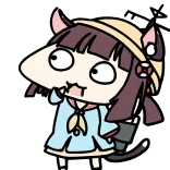 🤨 kartun, karakter, telinga hewan, imut telegram sticker