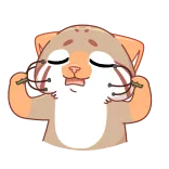 😌 животное, милый, кот, наклейка, сонный, уставший telegram sticker