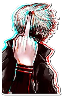 🖕 Anime, Dedo corazón, Ofensivo telegram sticker