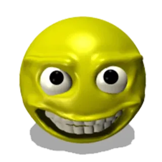 😞 笑脸, 表情符号, 脸, 黄色, 咧嘴笑 telegram sticker