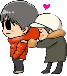🤗 Chibi, Pasangan, Peluk, Cinta, Hubungan, Kasih sayang, Kartun telegram sticker