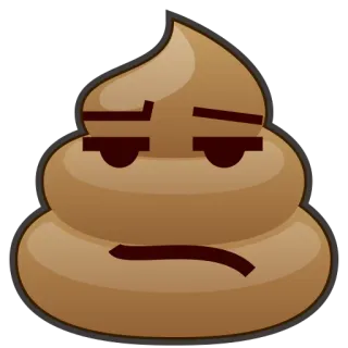 😒 эмодзи, какашка, коричневый, смешной, мультфильм whatsapp sticker