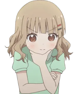 🤔 Anime, Dibujos animados, Chica, Pensando, Personaje, Lindo, Expresión, Animación telegram sticker