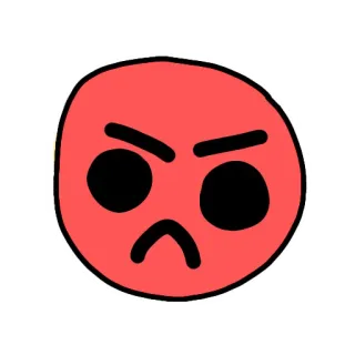 😡 生气, 红色, 脸, 表情符号, 卡通 telegram sticker