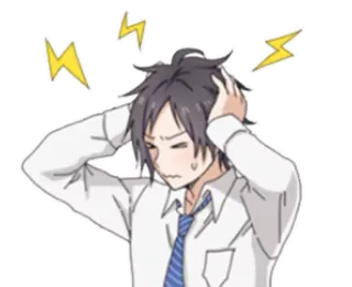 😅 Anime, Stress, Schock, Kopfschmerzen, Verwirrung, Cartoon whatsapp sticker