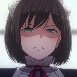 😠 Anime, Hầu gái, Tức giận, Bực bội, Cô gái anime telegram sticker