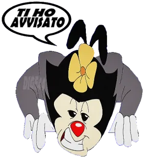 ⚠️ TI HO AVVISATO мультфильм, предупреждение, персонаж, итальянский, текст telegram sticker