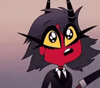 🤩 Moxxie Helluva Boss demonio, dibujos animados, duende, infierno, Helluva Boss, Moxxie whatsapp sticker