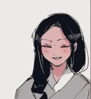 ✨ vrouw, cartoon, glimlachend, anime, portret telegram sticker