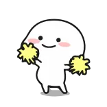 💃 carino, incoraggiare, pon pon, animazione, mascotte, cartone animato whatsapp sticker