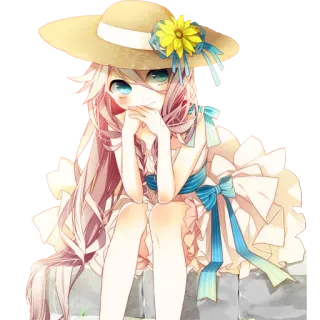 😊 アニメ, 女の子, 帽子, ドレス, 可愛い, イラスト telegram sticker