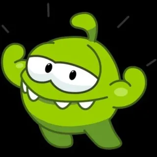 💪 Om Nom Cut the Rope green, monster, candy, game, cute telegram sticker