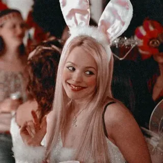 🤔 Regina George Mean Girls Mean Girls, Regina George, coelho, Halloween, filme whatsapp sticker