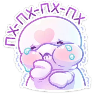 😢 ПХ-ПХ-ПХ piangere, triste, carino, cartone animato, emoji, sticker telegram sticker