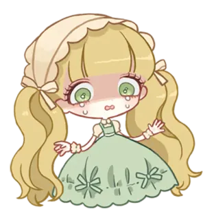 😰 动漫, 卡哇伊, 伤心, 哭泣, 娃娃, 可爱, 女孩 telegram sticker