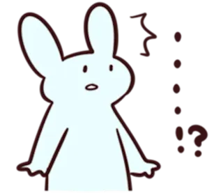 ⁉️ rabbit, question marks, confused, bunny, cartoon, animal telegram sticker