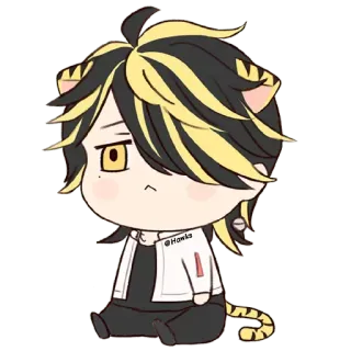☹️ @Hawks Chibi, Kreskówka, Anime, Tygrys, Kawaii, Słodkie telegram sticker