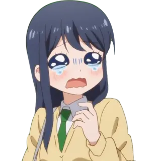 🥺 anime, crying, sad, girl, cartoon telegram sticker