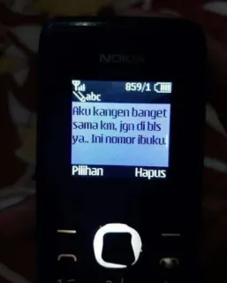 🥰 Aku kangen banget sama km, jgn di bls ya.. Ini nomor ibuku. 携帯電話, SMS, 携帯, Nokia telegram sticker