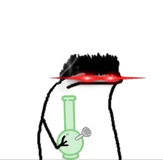 😈 Bong, Hierba, Fumar, Parafernalia, Drogas, Dibujo animado whatsapp sticker