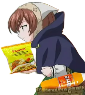 😏 Роллтон Anime, Đồ ăn, Mì ăn liền, Nga, Đồ uống, Hoạt hình telegram sticker