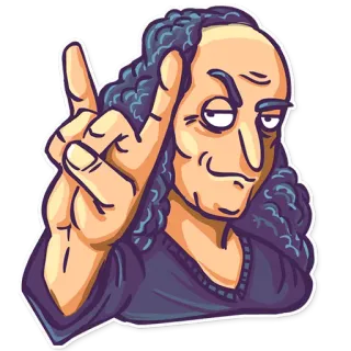 🤘 gesto, desenho animado, dedo do meio, insultuoso telegram sticker