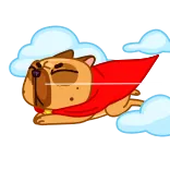 ๐ฆธโโ๏ธ hond, superheld, cartoon, dier, vliegend, cape telegram sticker