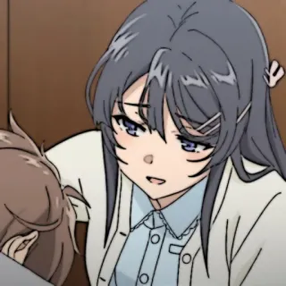 🐰 Mai Sakurajima Rascal Does Not Dream of Bunny Girl Senpai 애니메이션, 바니걸 선배, 사쿠라지마 마이, 귀여운, 여자, 만화 whatsapp sticker