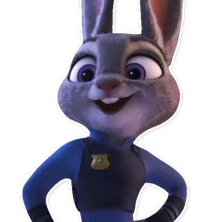 😃 Judy Hopps Zootopia Dessin animé, Police, Lapin, Animal, Officier whatsapp sticker