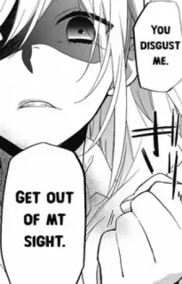 😤 YOU DISGUST ME. GET OUT OF MT SIGHT. 厌恶, 动漫, 漫画, 滚开, 沮丧, 不满 telegram sticker