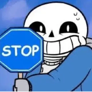 ☠️ Sans Undertale STOP stop, sign, skeleton, undertale, video game telegram sticker