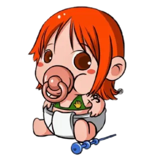 😚 Nami One Piece anime, manga, Nami, One Piece, baby, chibi telegram sticker