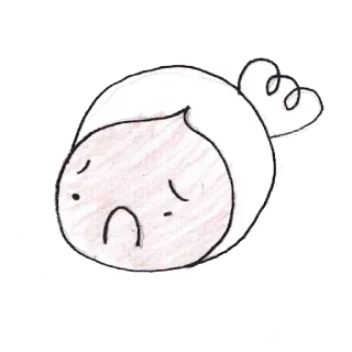 ☹️ triste, lindo, garabato, dibujo, bosquejo, dibujo animado telegram sticker