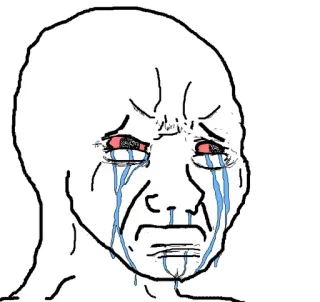 😭 ร้องไห้, เศร้า, มีม, wojak, ทุกข์ใจ, เสียใจ, น้ำตา, อารมณ์ telegram sticker